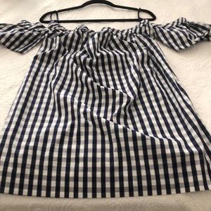 Milly Gingham off the shoulder dress